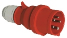 CEE-Stecker 16A, 32A, 400V, IP44, schraublos, quick connect, 5-polig, drehstrom stecker, rot, kraftstrom